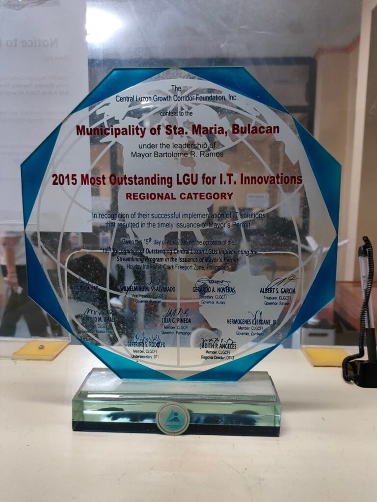 Most Outstanding LGU for I.T. Innovations - Regional Category