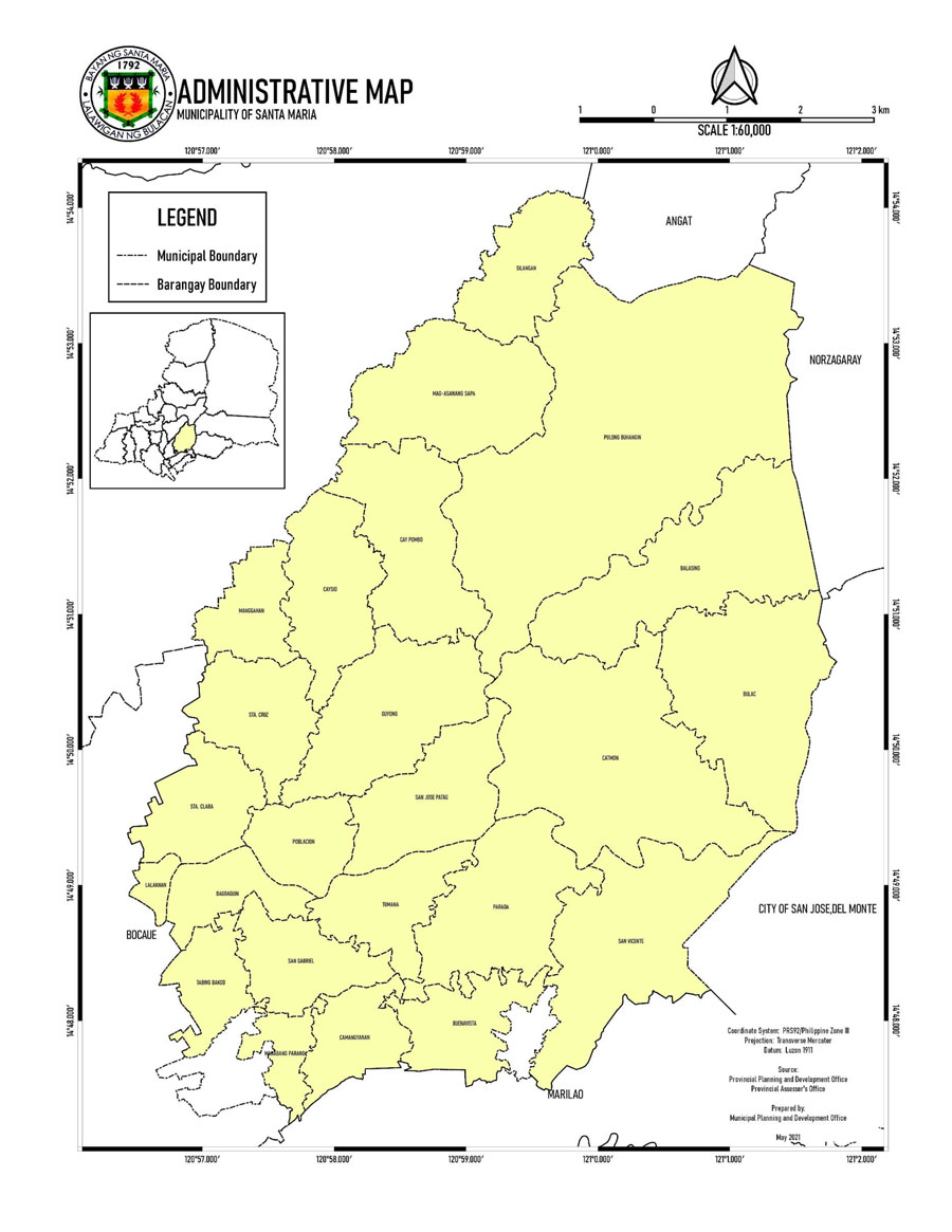 Administrative Map of Santa Maria, Bulacan